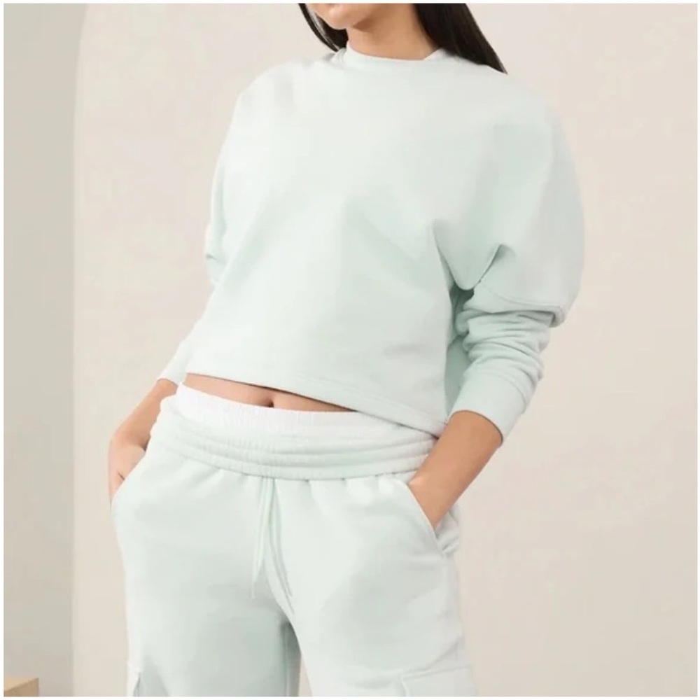 Athleta Easy Fleece Dolman Crop Sweatshirt in Glacier